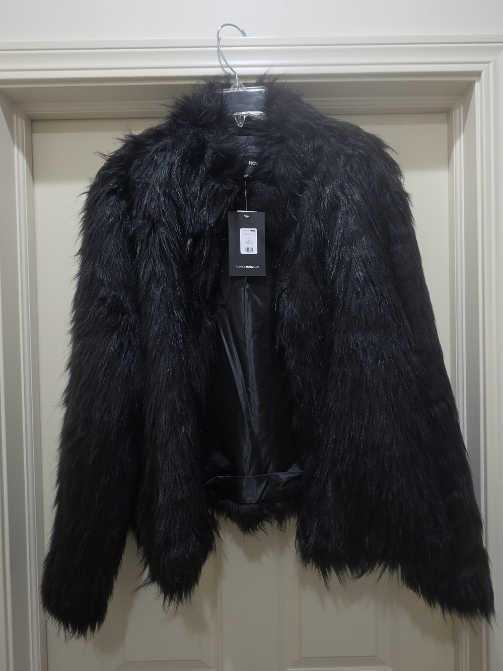 Black Faux Fur Jacket - Picture 2 of 3